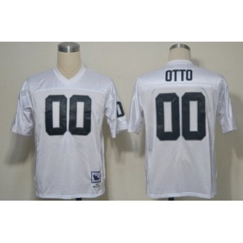 Oakland Raiders #00 Jim Otto White Throwback Jersey