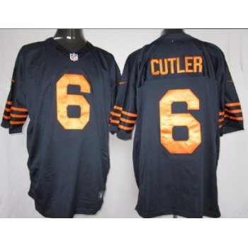Nike Chicago Bears #6 Jay Cutler Blue With Orange Limited Jersey