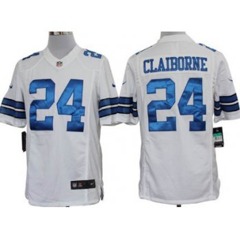 Nike Dallas Cowboys #24 Morris Claiborne White Limited Jersey