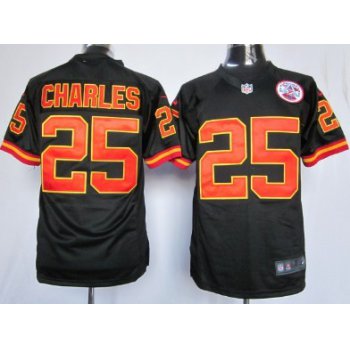 Nike Kansas City Chiefs #25 Jamaal Charles Black Game Jersey