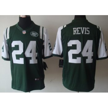 Nike New York Jets #24 Darrelle Revis Green Limited Jersey