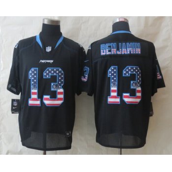Nike Carolina Panthers #13 Kelvin Benjamin 2014 USA Flag Fashion Black Elite Jersey