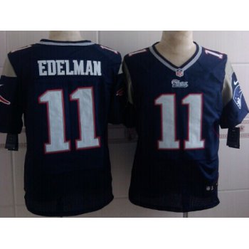 Nike New England Patriots #11 Julian Edelman Blue Elite Jersey