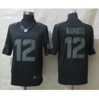 Nike New York Jets #12 Joe Namath Black Impact Limited Jersey