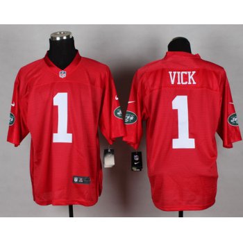 Nike New York Jets #1 Michael Vick 2014 QB Red Elite Jersey