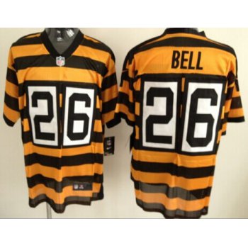 Nike Pittsburgh Steelers #26 LeVeon Bell Yellow With Black Throwback Jersey
