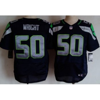 Nike Seattle Seahawks #50 K.J. Wright Navy Blue Elite Jersey