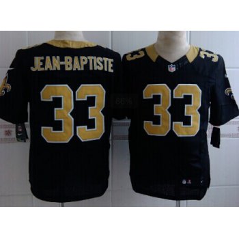 Nike New Orleans Saints #33 Stanley Jean-Baptiste Black Elite Jersey