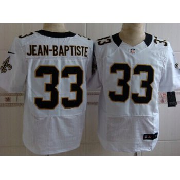Nike New Orleans Saints #33 Stanley Jean-Baptiste White Elite Jersey