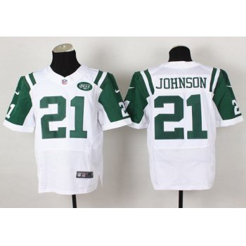 Nike New York Jets #21 Chris Johnson White Elite Jersey