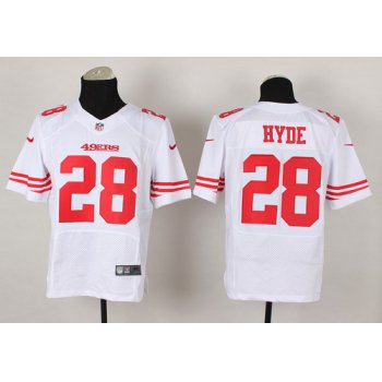 Nike San Francisco 49ers #28 Carlos Hyde White Elite Jersey