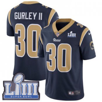 #30 Limited Todd Gurley Navy Blue Nike NFL Home Youth Jersey Los Angeles Rams Vapor Untouchable Super Bowl LIII Bound