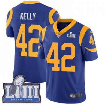 #42 Limited John Kelly Royal Blue Nike NFL Alternate Youth Jersey Los Angeles Rams Vapor Untouchable Super Bowl LIII Bound
