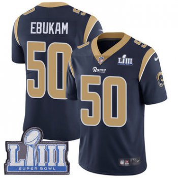 Youth Los Angeles Rams #50 Limited Samson Ebukam Navy Blue Nike NFL Home Vapor Untouchable Super Bowl LIII Bound Limited Jersey