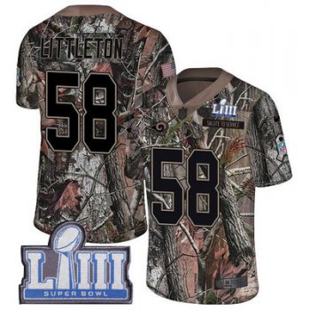 Youth Los Angeles Rams #58 Cory Littleton Camo Nike NFL Rush Realtree Super Bowl LIII Bound Limited Jersey