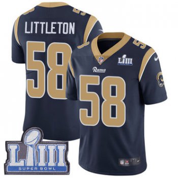 Youth Los Angeles Rams #58 Cory Littleton Navy Blue Nike NFL Home Vapor Untouchable Super Bowl LIII Bound Limited Jersey