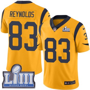Youth Los Angeles Rams #83 Josh Reynolds Gold Nike NFL Rush Vapor Untouchable Super Bowl LIII Bound Limited Jersey