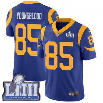 Youth Los Angeles Rams #85 Jack Youngblood Royal Blue Nike NFL Alternate Vapor Untouchable Super Bowl LIII Bound Limited Jersey