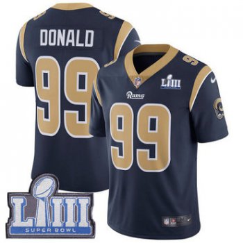 Youth Los Angeles Rams #99 Aaron Donald Navy Blue Nike NFL Home Vapor Untouchable Super Bowl LIII Bound Limited Jersey