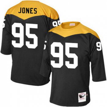 Men's Pittsburgh Steelers #95 Jarvis Jones Black 1967 Home Throwback NFL Jersey