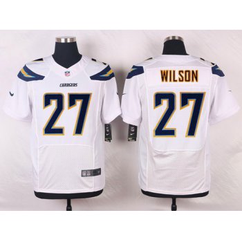 Men's San Diego Chargers #27 Jimmy Wilson White Road NFL Nike Elite Jersey
