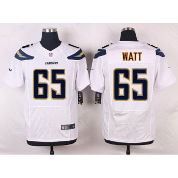 Men's San Diego Chargers #65 Chris Watt White Road NFL Nike Elite Jersey