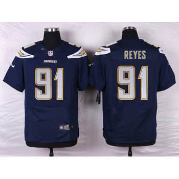 Nike San Diego Chargers #91 Kendall Reyes Navy Blue Team Color NFL Nike Elite Jersey
