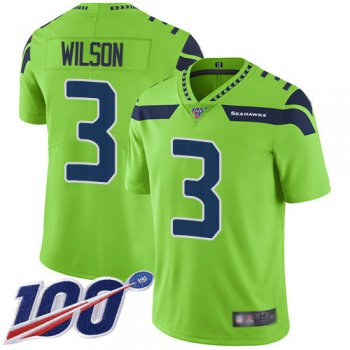 Seahawks #3 Russell Wilson Green Men's Stitched Football Limited Rush 100th Season Jersey