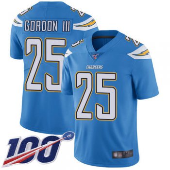 Chargers #25 Melvin Gordon III Electric Blue Alternate Men's Stitched Football 100th Season Vapor Limited Jersey