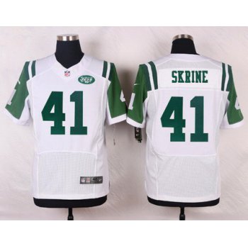 Men's New York Jets #41 Buster Skrine White Road NFL Nike Elite Jersey
