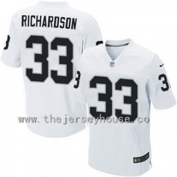 Men's Oakland Raiders #33 Trent Richardson White Road NFL Nike Elite Jersey