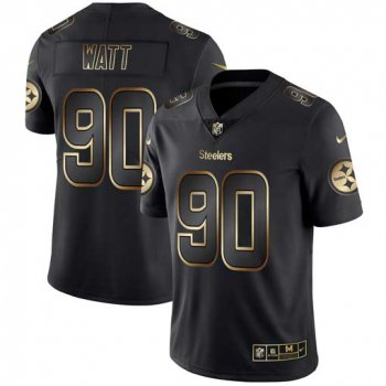 Nike Steelers 90 T.J. Watt Black Gold Vapor Untouchable Limited Jersey