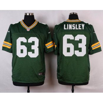 Men's Green Bay Packers #63 Corey Linsley Green Team Color NFL Nike Elite Jersey