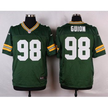 Men's Green Bay Packers #98 Letroy Guion Green Team Color NFL Nike Elite Jersey