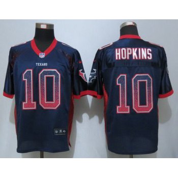 Men's Houston Texans #10 DeAndre Hopkins Navy Blue Drift Fashion NFL Nike Jersey