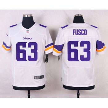 Men's Minnesota Vikings #63 Brandon Fusco White Road NFL Nike Elite Jersey
