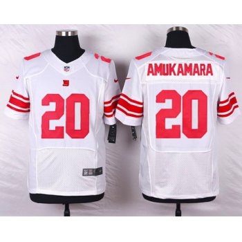 Men's New York Giants #20 Prince Amukamara White Road NFL Nike Elite Jersey