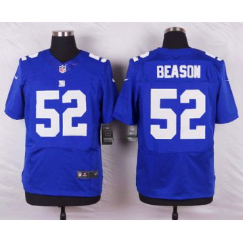 Men's New York Giants #52 Jon Beason Royal Blue Team Color NFL Nike Elite Jersey