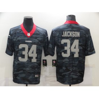 Men's Las Vegas Raiders #34 Bo Jackson 2020 Camo Limited Stitched Nike NFL Jersey