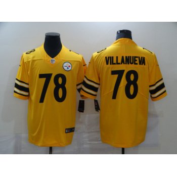 Men's Pittsburgh Steelers #78 Alejandro Villanueva Gold 2019 Inverted Legend Stitched NFL Nike Limited Jersey
