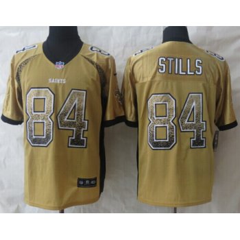 Nike New Orleans Saints #84 Kenny Stills Drift Fashion Gold Elite Jersey