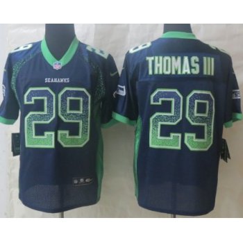 Nike Seattle Seahawks #29 Earl Thomas III Drift Fashion Blue Elite Jersey