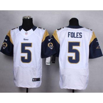 Nike St. Louis Rams #5 Nick Foles White Elite Jersey