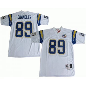 San Diego Chargers #89 Wes Chandler White Throwback Jersey