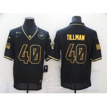 Men's Arizona Cardinals #40 Pat Tillman Black Gold 2020 Salute To Service Stitched NFL Nike Limited Jersey