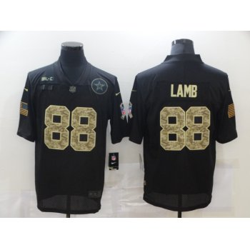 Men's Dallas Cowboys #88 CeeDee Lamb Black Camo 2020 Salute To Service Stitched NFL Nike Limited Jersey