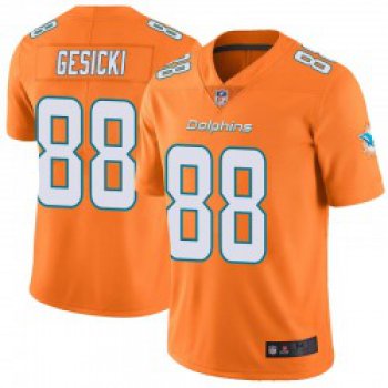 Men's Miami Dolphins #88 Mike Gesicki Limited Orange Color Rush Jersey