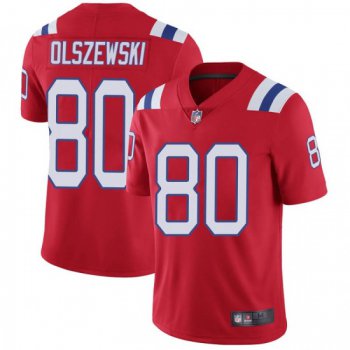 Men's New England Patriots #80 Gunner Olszewski Limited Red Vapor Untouchable Alternate Jersey