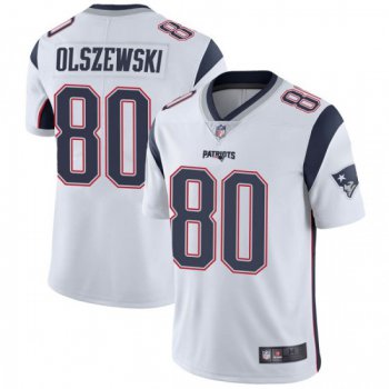 Men's New England Patriots #80 Gunner Olszewski Limited White Vapor Untouchable Jersey