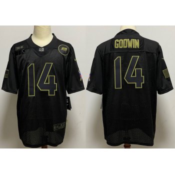 Men's Tampa Bay Buccaneers #14 Chris Godwin Black 2020 Salute To Service Stitched NFL Nike Limited Jersey